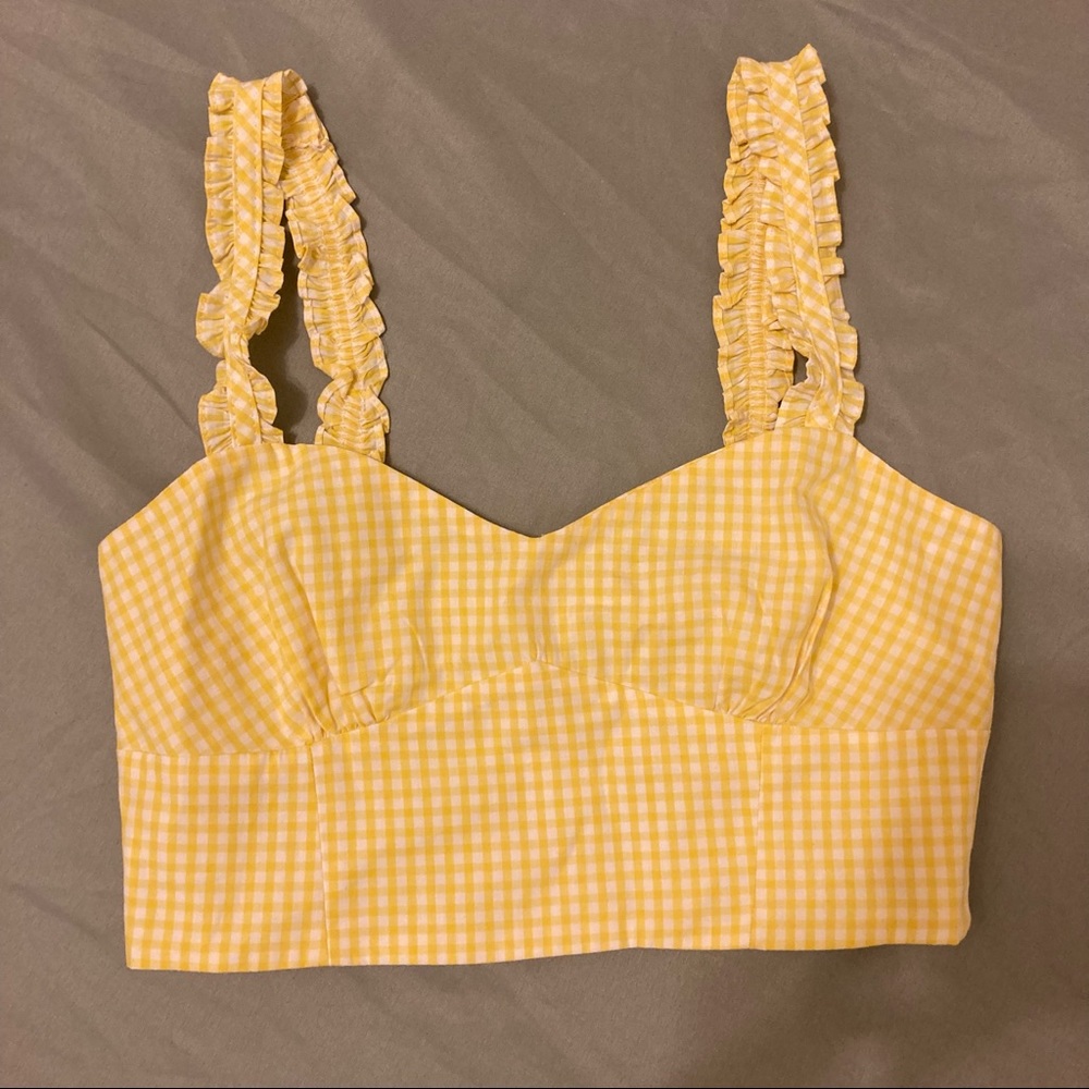 Zara gingham crop top NWOT